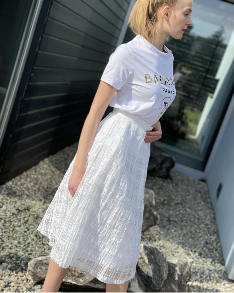 Sukně dámská Massimo Dutti bílá 